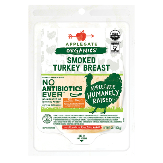 Applegate Organics Smoked Turkey Breast Deli Meat