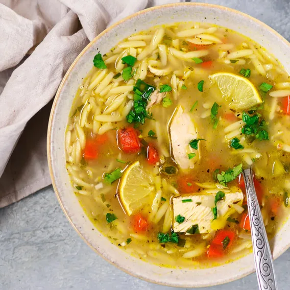 Lemon Chicken & Orzo Soup